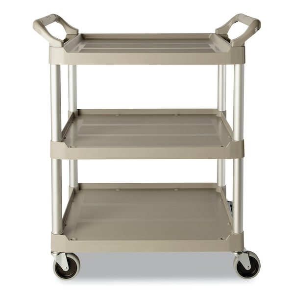 Rubbermaid Commercial Service Cart, 200-lb Cap, 3-Shelf, 18.63w x 33.63d x 37.75h, Off-White FG342488OWHT - main